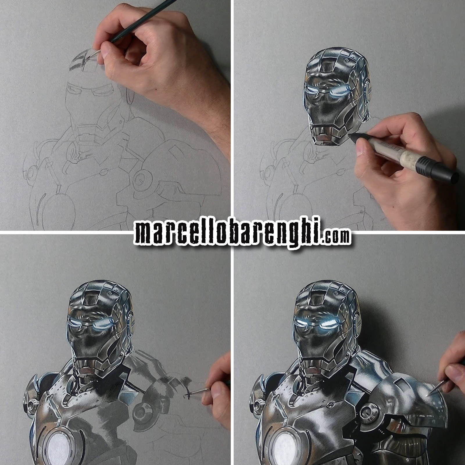 © Marcello Barenghi. Железный человек (Iron Man). Время рисования: 7 часов 17 минут