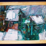 "Родичи". Органит, ткань, масло. Размер: 60 на 80 см.